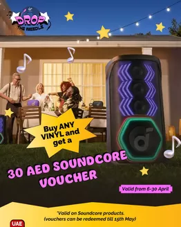 Virgin Megastore catalogue in Dibba Al-Fujairah | Buy Any Vinyl And Get A 30 Aed Soundcore Voucher. | 2026-04-07T00:00:00.000Z - 2026-05-15T00:00:00.000Z