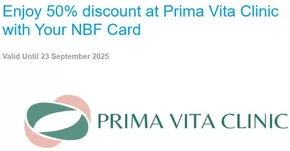 National Bank of Fujairah catalogue in Al Dhaid | Enjoy 50% Discount at Prima Vita Clinic with Your NBF Card | 2025-01-14T00:00:00.000Z - 2025-09-23T00:00:00.000Z