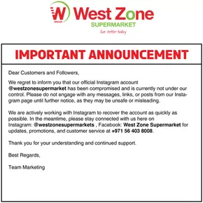 West Zone Fresh catalogue in Dubai | Top offers for thrifty shoppers | 2025-05-16T00:00:00.000Z - 2025-05-30T00:00:00.000Z