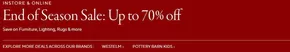 End of Season Sale: Up to 70% off